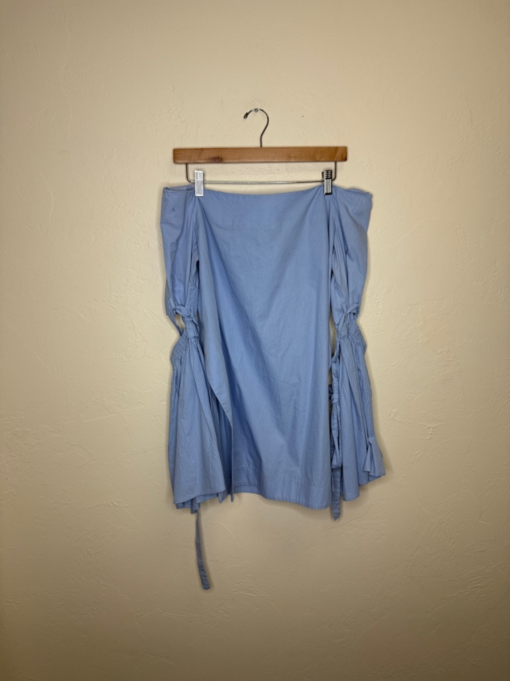 Ellery Light Blue Gathered A-Line Midi Skirt